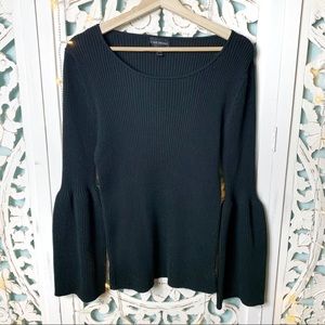 Lane Bryant Black Ribbed Long Sleeve Top